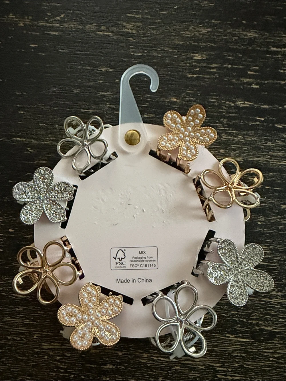 Sincerly Jules Floral Clip Set - Mixed Metallic & Pearl Accents